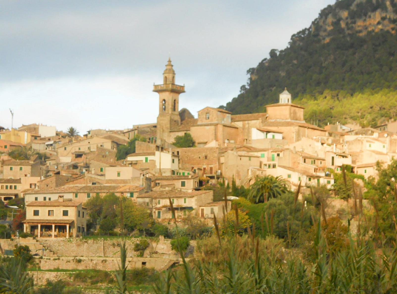 European town on hill