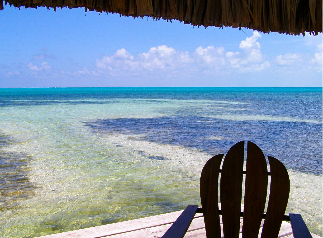 Chair on dock with ocean view